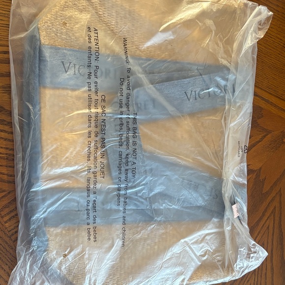 Victoria's Secret Beige and Blue Tote bag - Picture 2 of 5